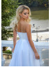 White Satin Tulle Corset Back Minimalist Wedding Dress